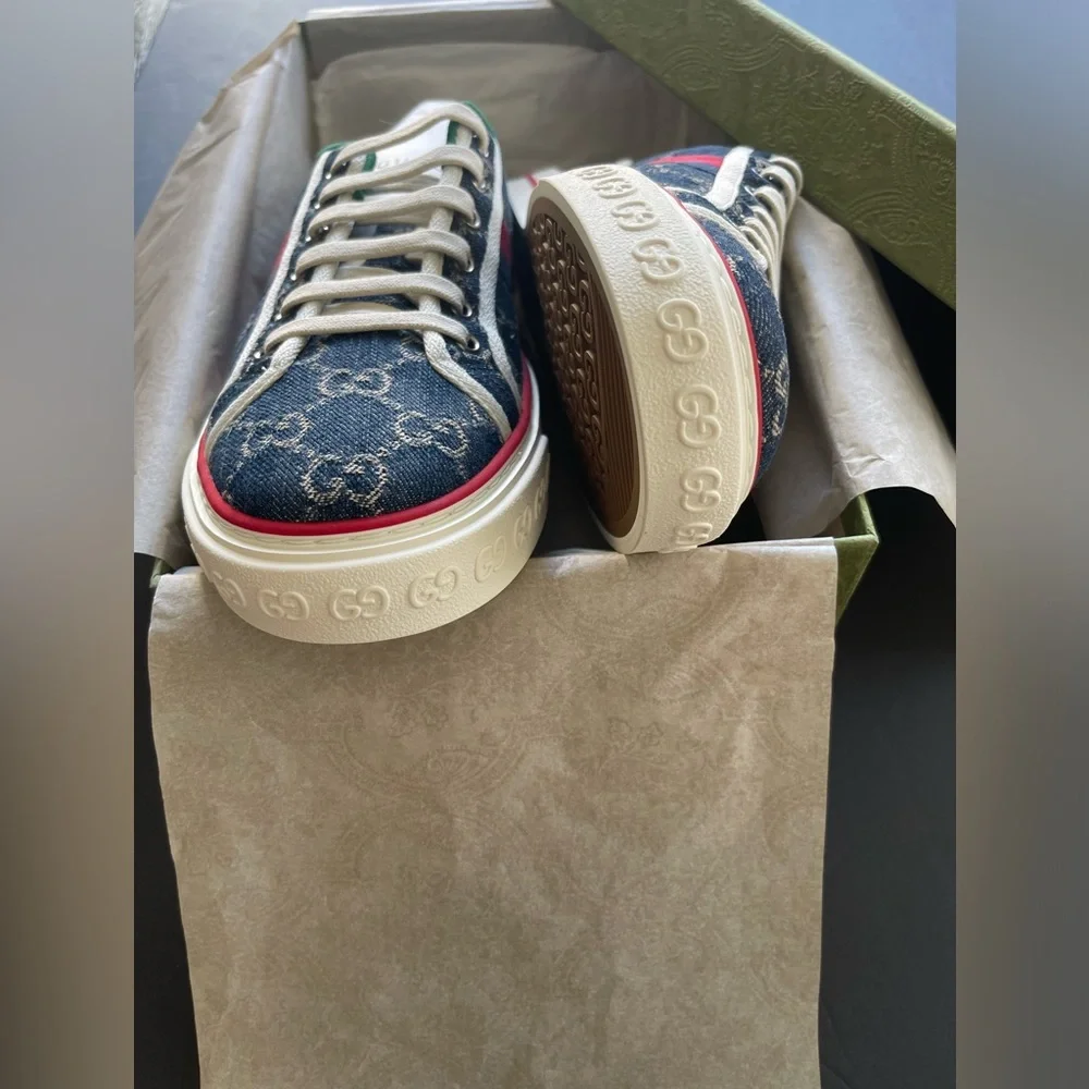 New GG GUCCI TENNIS 1977 SNEAKER Wmn42-US12 - Picture 6 of 16